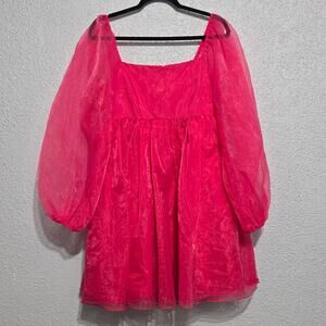 Altard State Women's Babydoll Dress Size M Sheer Regency Cottagecore Fairy Y2K